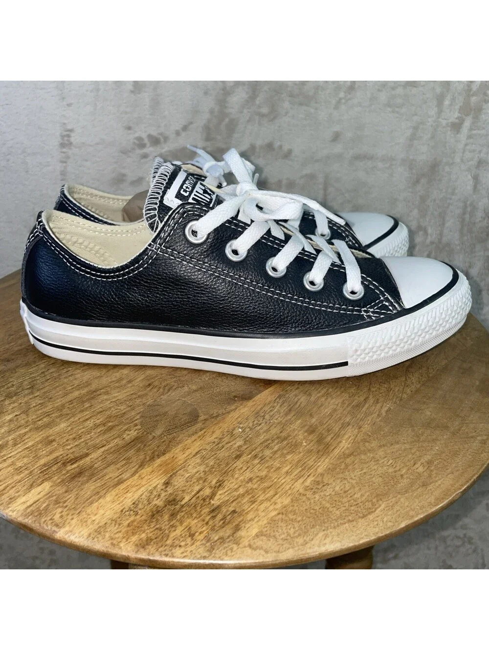 Converse Chuck Taylor All Star Classic Leather Low Black Shoes Men 4 Or Women 6